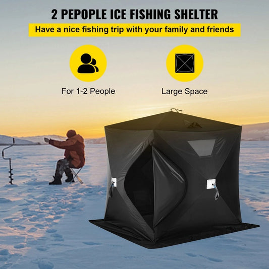 2-3 Person Pop-Up Portable Insulated Waterproof Ice Fishing Tent