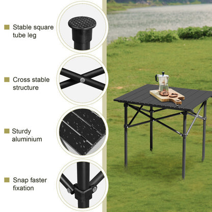 50x50x50cm Black Camping Roll Table