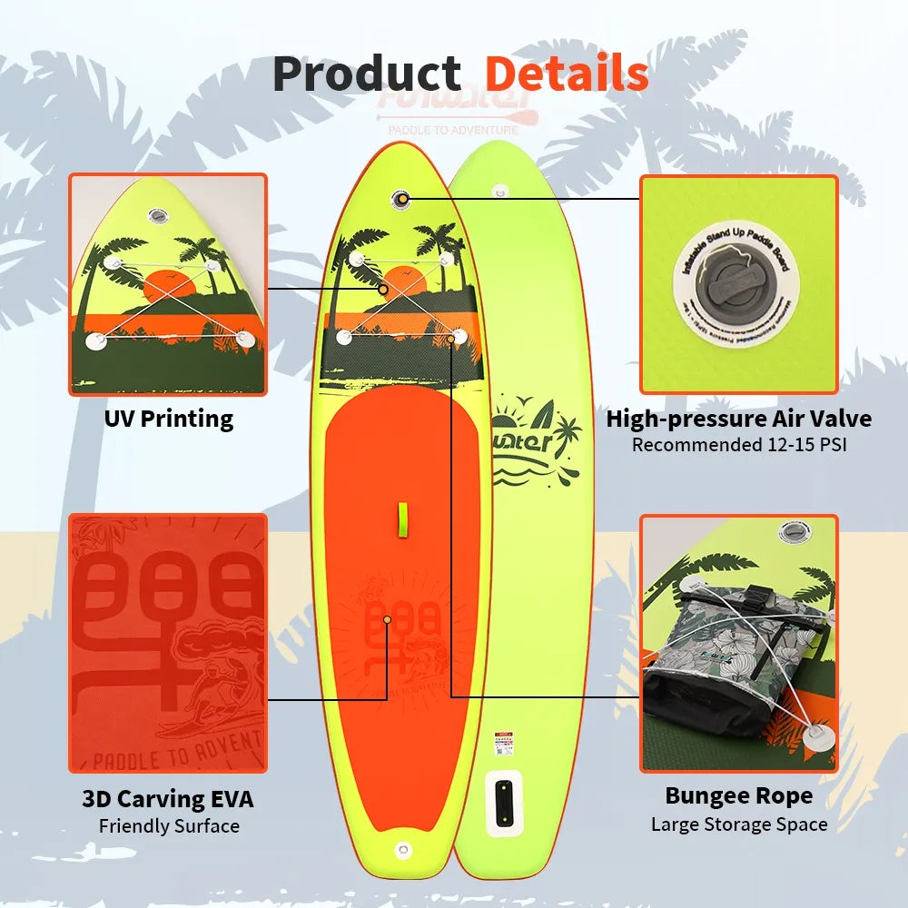 Water Skiing And Surfing, Standing Paddle Surfboard, Inflatable Surfboard Paddleboard