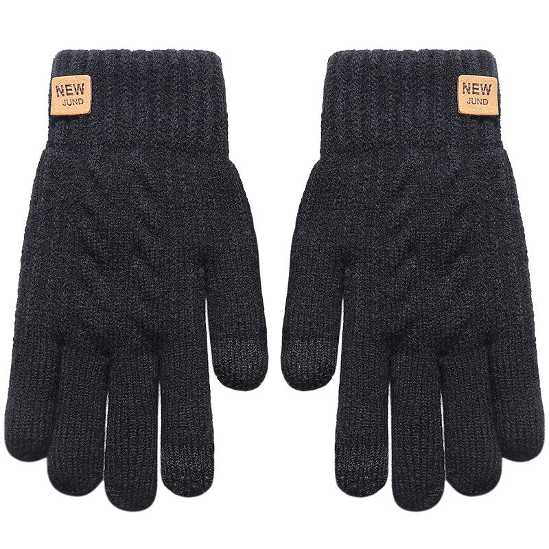 Phone Friendly Winter Women's Double Layer Fleece-lined Gloves Thickened Cold Protection