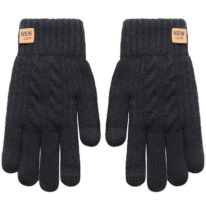 Phone Friendly Winter Women's Double Layer Fleece-lined Gloves Thickened Cold Protection