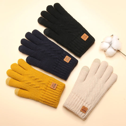 Phone Friendly Winter Women's Double Layer Fleece-lined Gloves Thickened Cold Protection